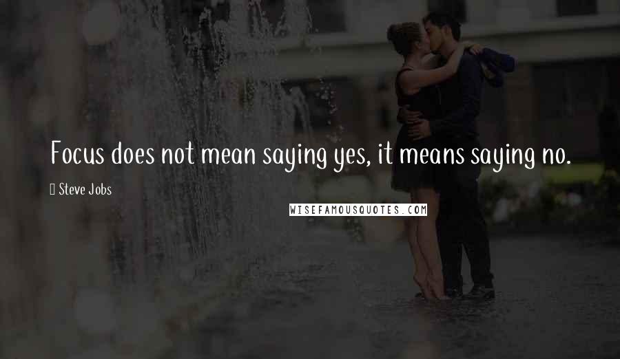 Steve Jobs Quotes: Focus does not mean saying yes, it means saying no.