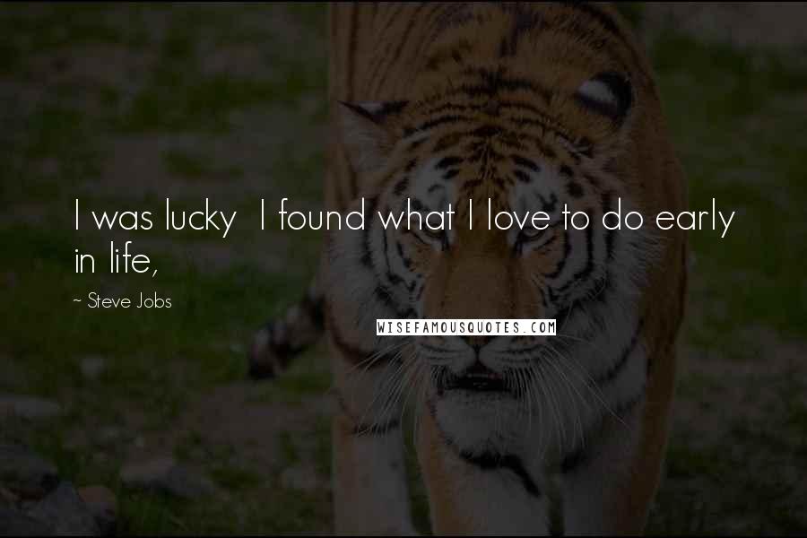 Steve Jobs Quotes: I was lucky I found what I love to do early in life,