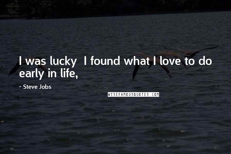 Steve Jobs Quotes: I was lucky I found what I love to do early in life,