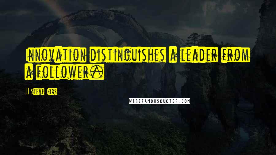 Steve Jobs Quotes: Innovation distinguishes a leader from a follower.