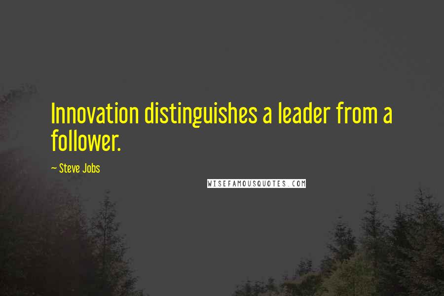 Steve Jobs Quotes: Innovation distinguishes a leader from a follower.