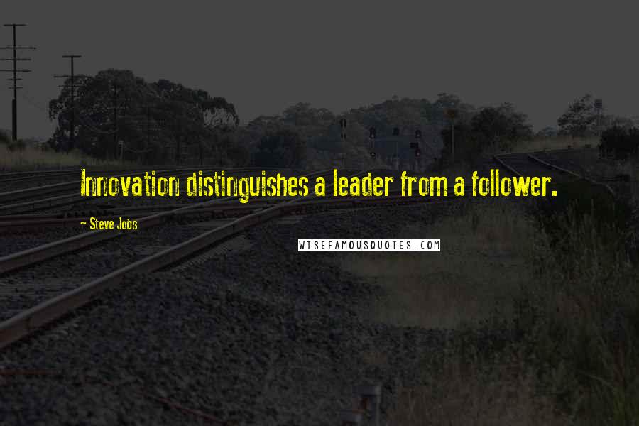 Steve Jobs Quotes: Innovation distinguishes a leader from a follower.