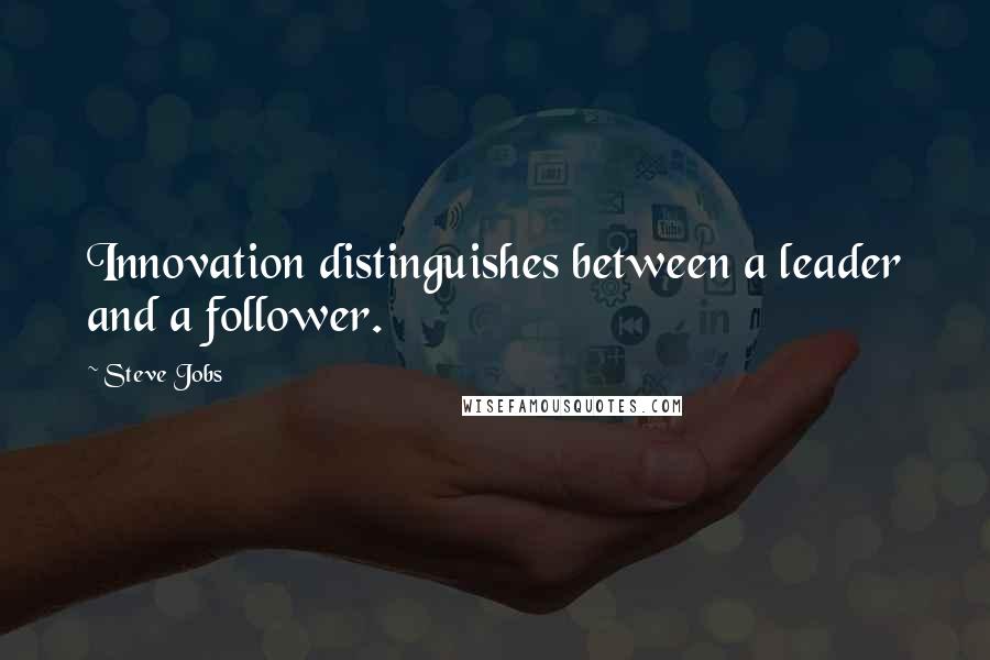 Steve Jobs Quotes: Innovation distinguishes between a leader and a follower.