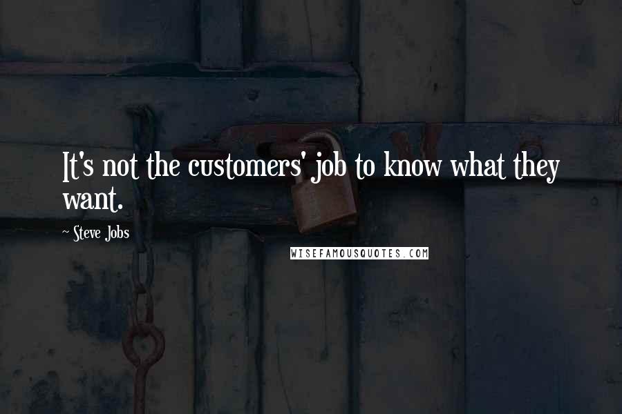 Steve Jobs Quotes: It's not the customers' job to know what they want.