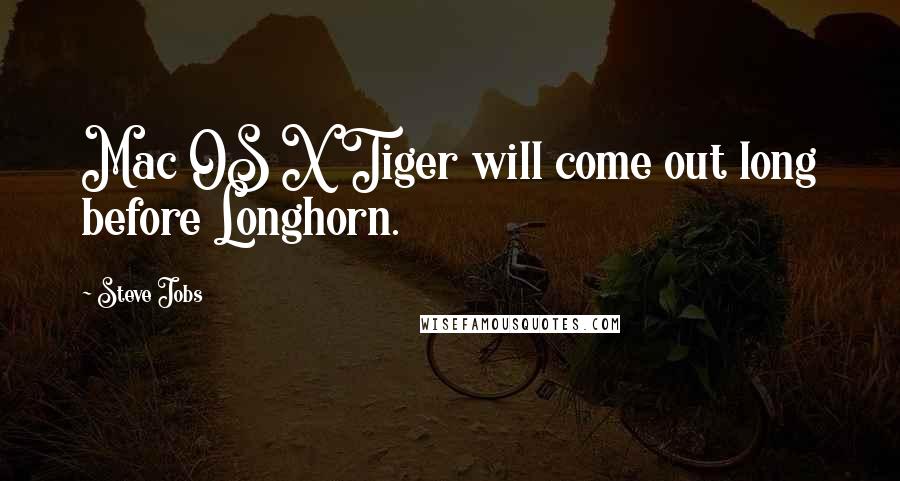 Steve Jobs Quotes: Mac OS X Tiger will come out long before Longhorn.