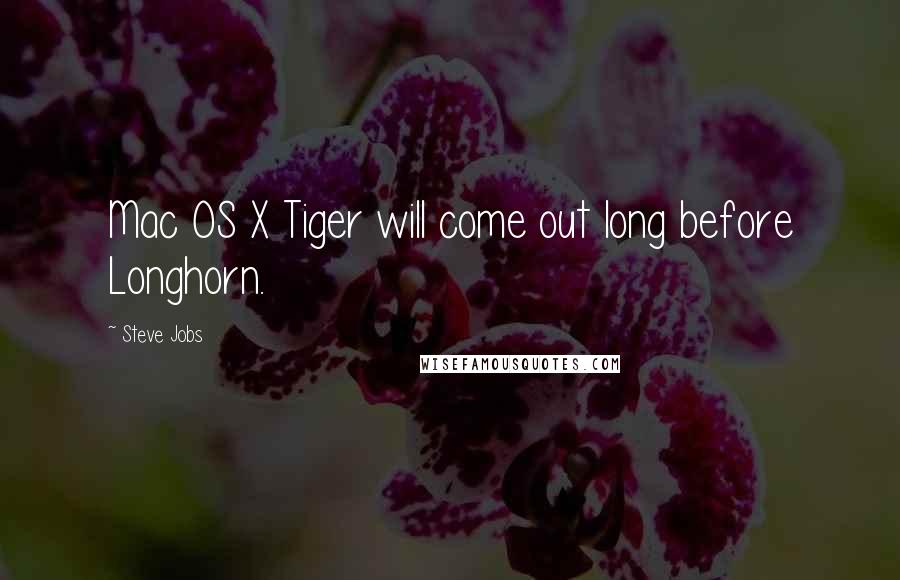 Steve Jobs Quotes: Mac OS X Tiger will come out long before Longhorn.