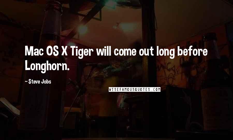 Steve Jobs Quotes: Mac OS X Tiger will come out long before Longhorn.