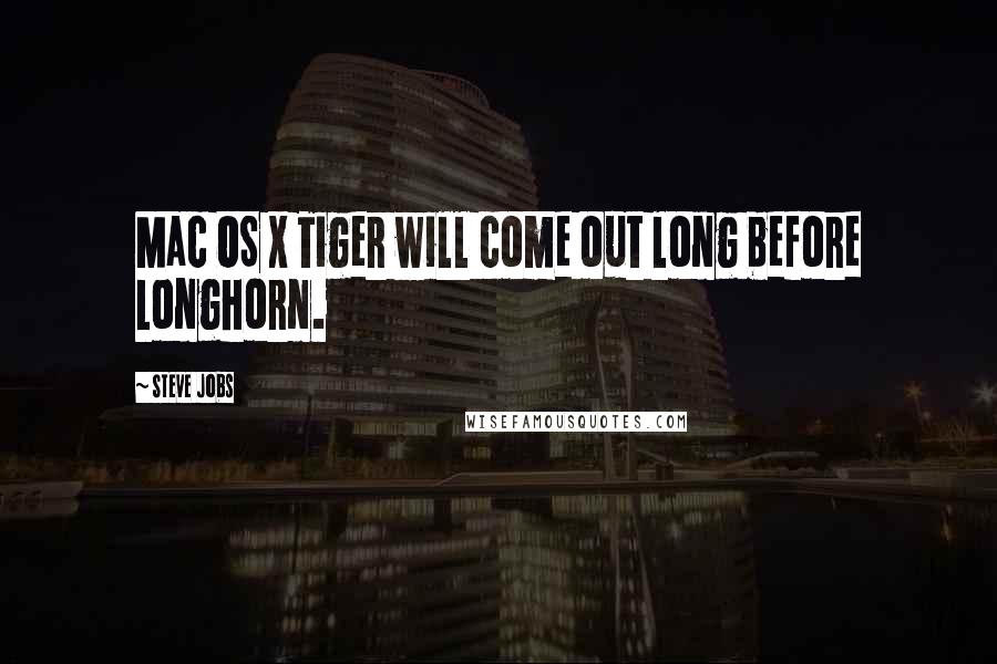 Steve Jobs Quotes: Mac OS X Tiger will come out long before Longhorn.