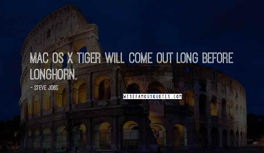 Steve Jobs Quotes: Mac OS X Tiger will come out long before Longhorn.