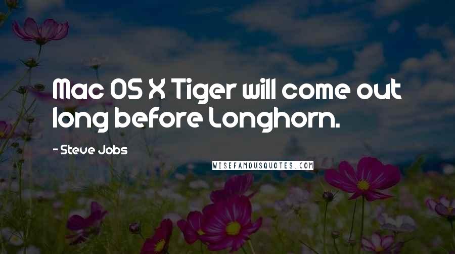 Steve Jobs Quotes: Mac OS X Tiger will come out long before Longhorn.