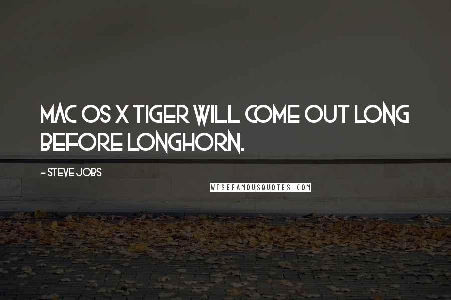 Steve Jobs Quotes: Mac OS X Tiger will come out long before Longhorn.
