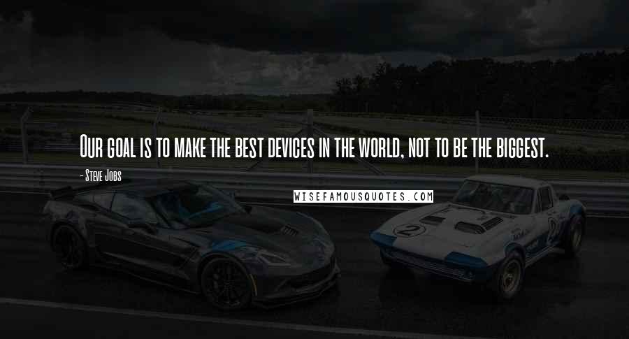 Steve Jobs Quotes: Our goal is to make the best devices in the world, not to be the biggest.