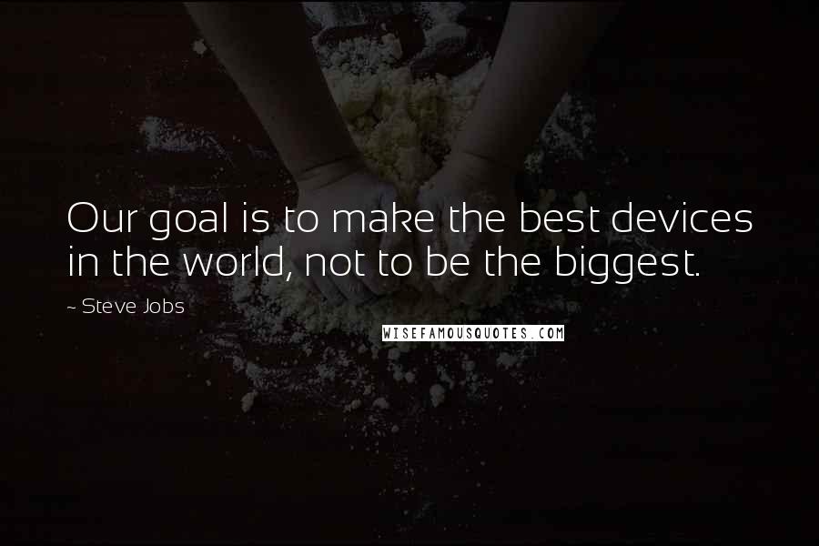 Steve Jobs Quotes: Our goal is to make the best devices in the world, not to be the biggest.