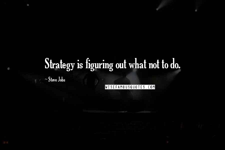 Steve Jobs Quotes: Strategy is figuring out what not to do.