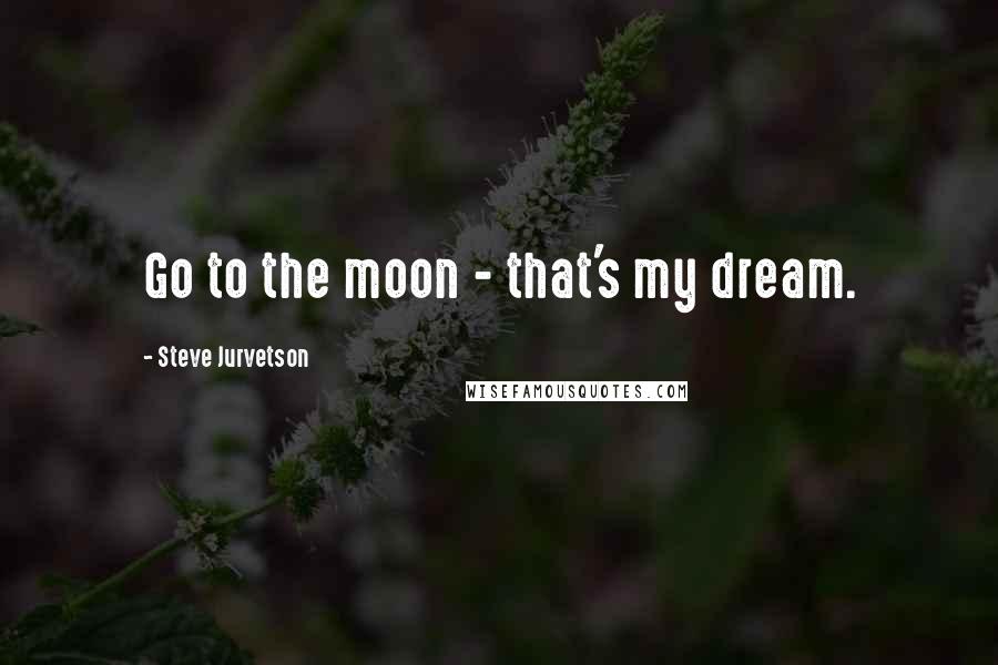 Steve Jurvetson Quotes: Go to the moon - that's my dream.