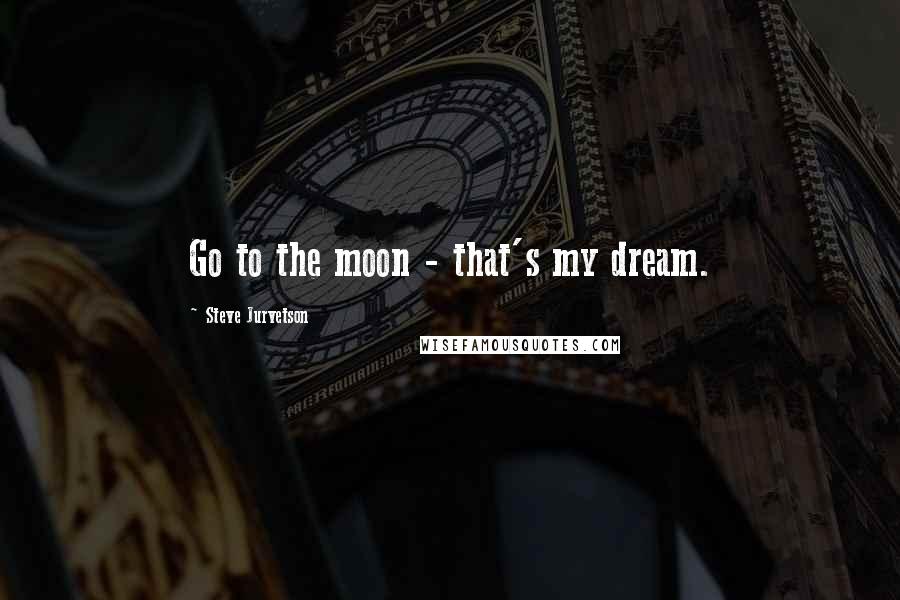 Steve Jurvetson Quotes: Go to the moon - that's my dream.