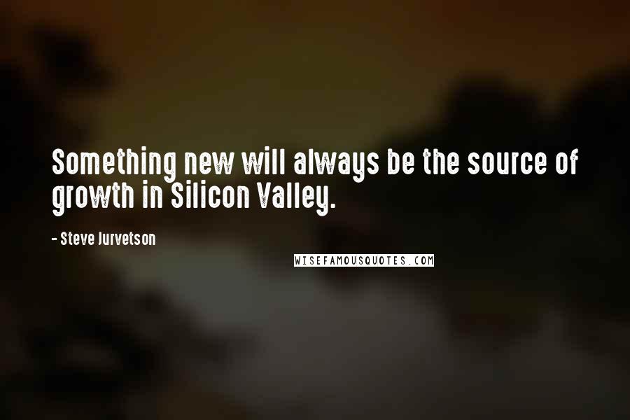 Steve Jurvetson Quotes: Something new will always be the source of growth in Silicon Valley.