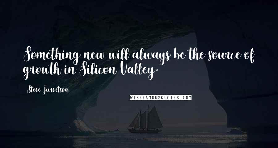 Steve Jurvetson Quotes: Something new will always be the source of growth in Silicon Valley.