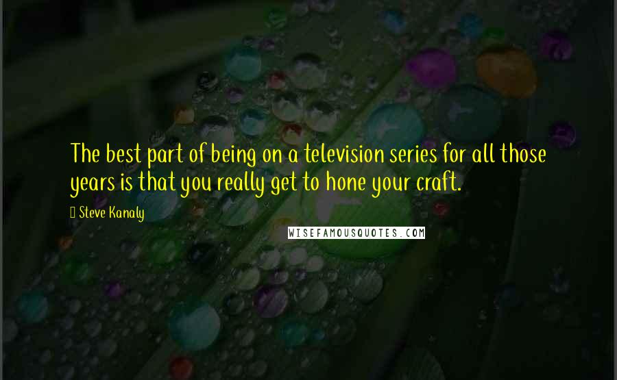 Steve Kanaly Quotes: The best part of being on a television series for all those years is that you really get to hone your craft.