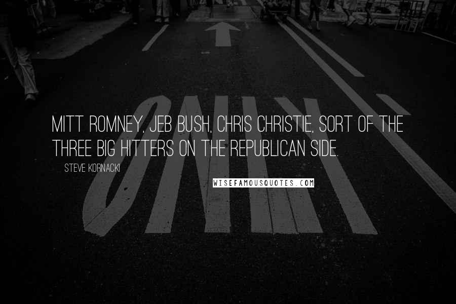 Steve Kornacki Quotes: Mitt Romney, Jeb Bush, Chris Christie, sort of the three big hitters on the Republican side.