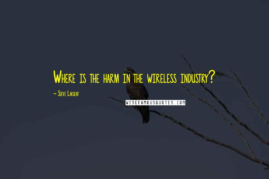 Steve Largent Quotes: Where is the harm in the wireless industry?
