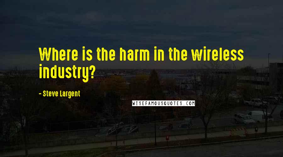 Steve Largent Quotes: Where is the harm in the wireless industry?