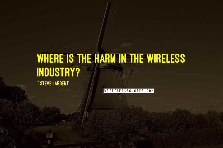 Steve Largent Quotes: Where is the harm in the wireless industry?