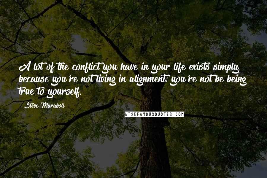 Steve Maraboli Quotes: A lot of the conflict you have in your life exists simply because you're not living in alignment; you're not be being true to yourself.