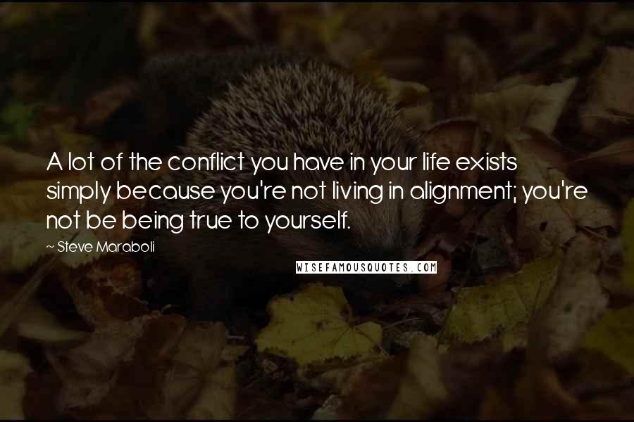 Steve Maraboli Quotes: A lot of the conflict you have in your life exists simply because you're not living in alignment; you're not be being true to yourself.