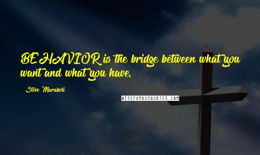 Steve Maraboli Quotes: BEHAVIOR is the bridge between what you want and what you have.