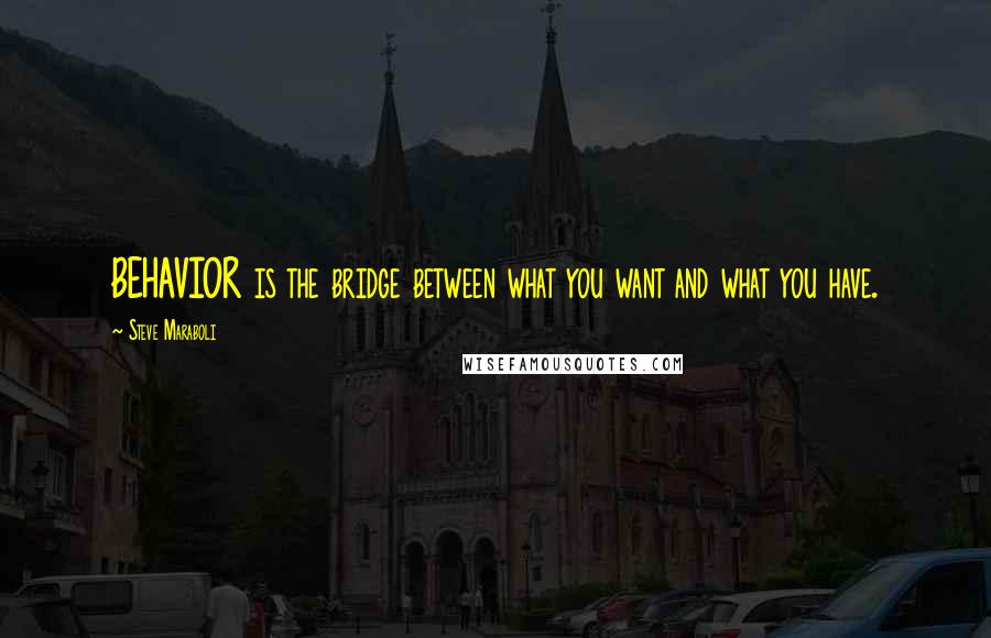 Steve Maraboli Quotes: BEHAVIOR is the bridge between what you want and what you have.