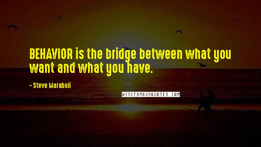 Steve Maraboli Quotes: BEHAVIOR is the bridge between what you want and what you have.