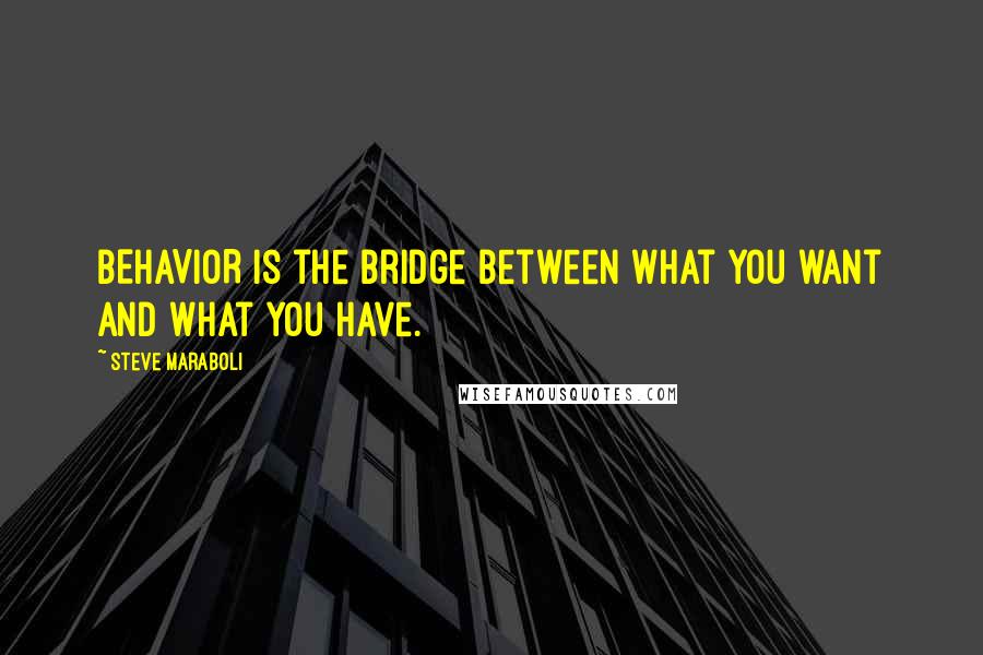 Steve Maraboli Quotes: BEHAVIOR is the bridge between what you want and what you have.