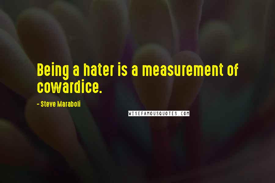 Steve Maraboli Quotes: Being a hater is a measurement of cowardice.