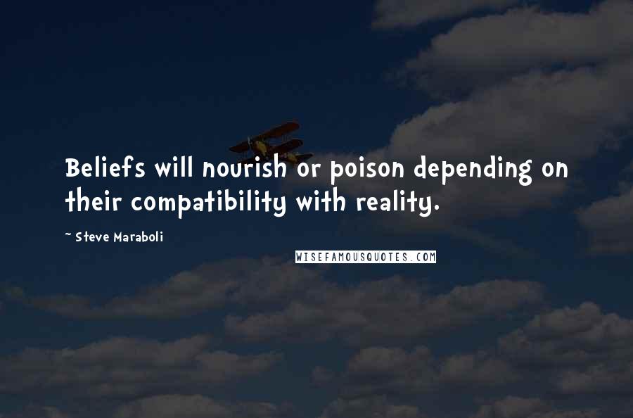 Steve Maraboli Quotes: Beliefs will nourish or poison depending on their compatibility with reality.