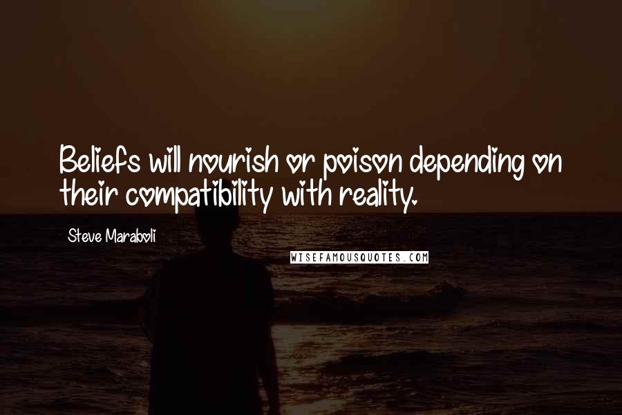 Steve Maraboli Quotes: Beliefs will nourish or poison depending on their compatibility with reality.