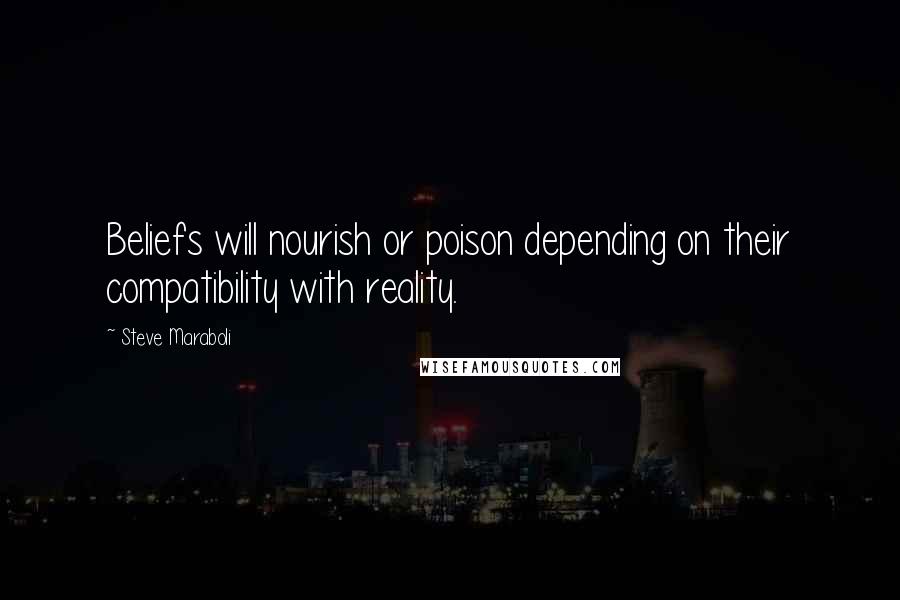 Steve Maraboli Quotes: Beliefs will nourish or poison depending on their compatibility with reality.