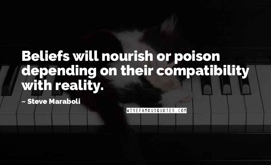 Steve Maraboli Quotes: Beliefs will nourish or poison depending on their compatibility with reality.