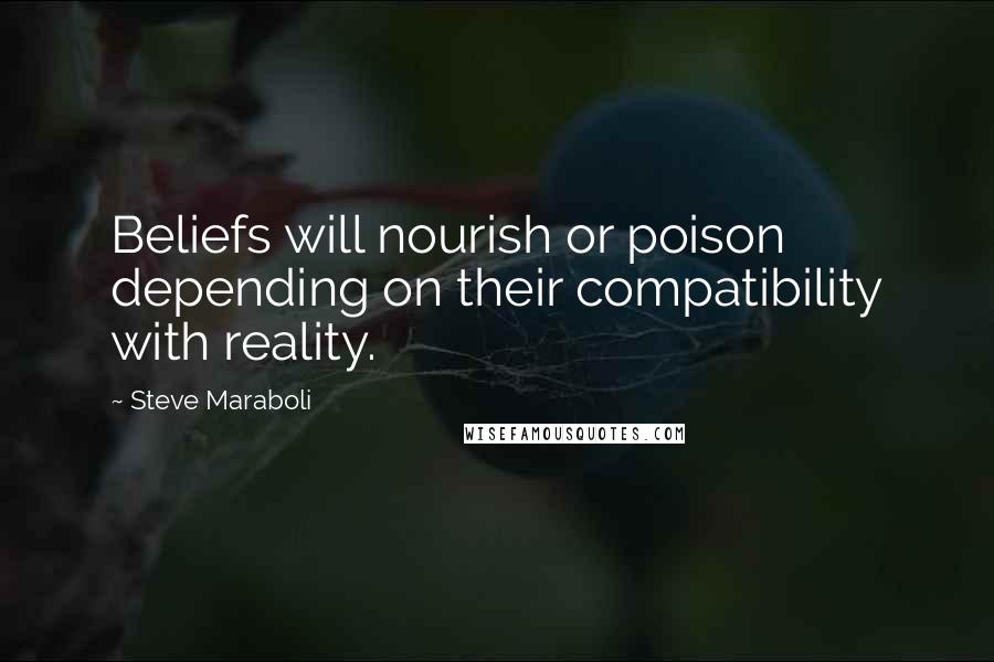 Steve Maraboli Quotes: Beliefs will nourish or poison depending on their compatibility with reality.