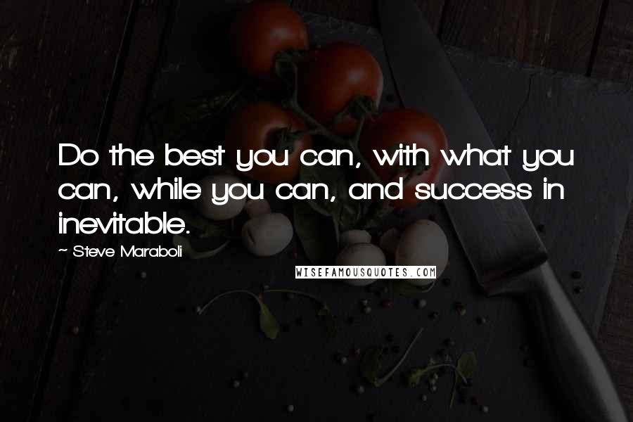 Steve Maraboli Quotes: Do the best you can, with what you can, while you can, and success in inevitable.