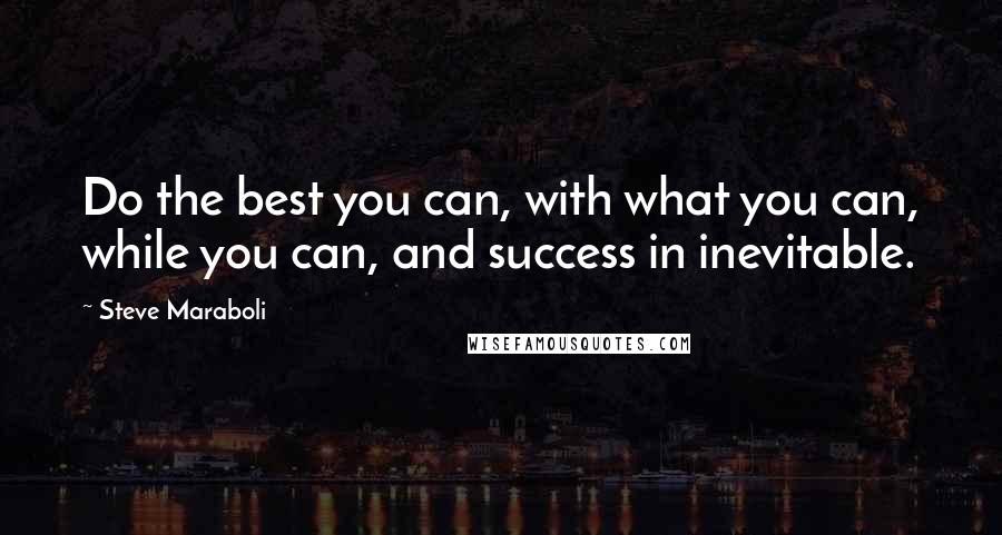 Steve Maraboli Quotes: Do the best you can, with what you can, while you can, and success in inevitable.