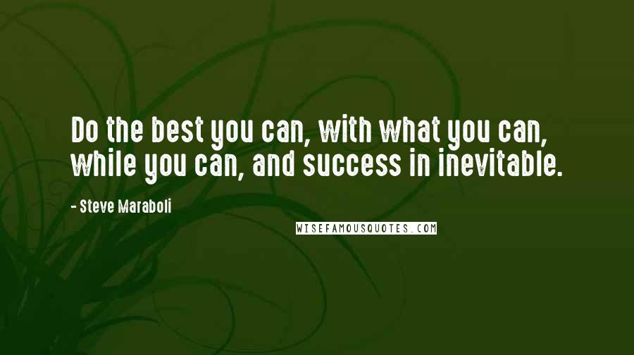 Steve Maraboli Quotes: Do the best you can, with what you can, while you can, and success in inevitable.