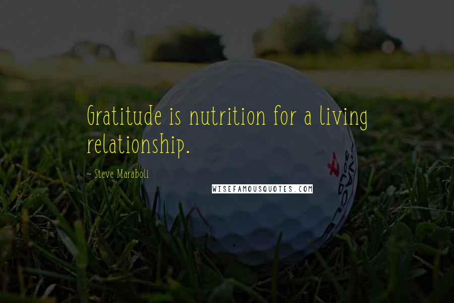 Steve Maraboli Quotes: Gratitude is nutrition for a living relationship.