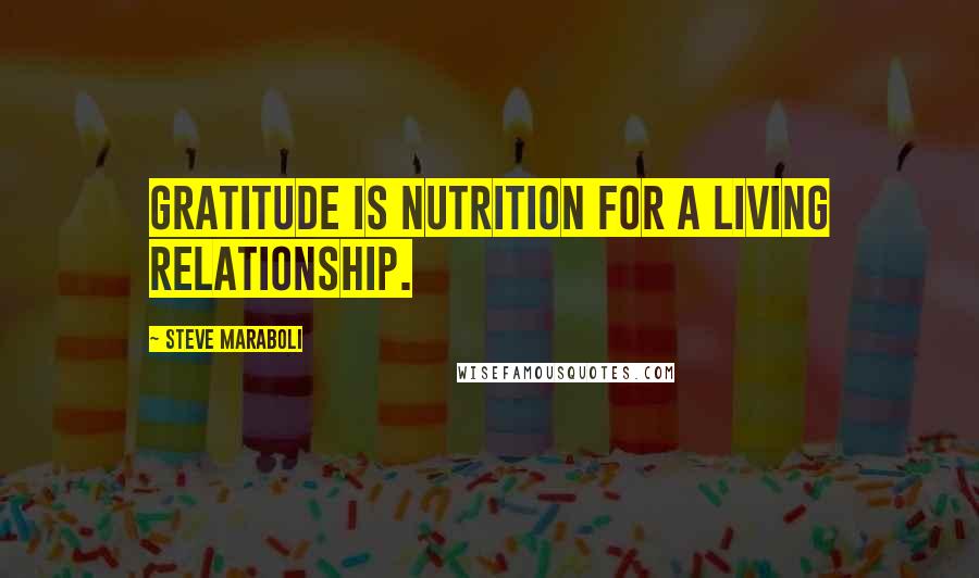 Steve Maraboli Quotes: Gratitude is nutrition for a living relationship.