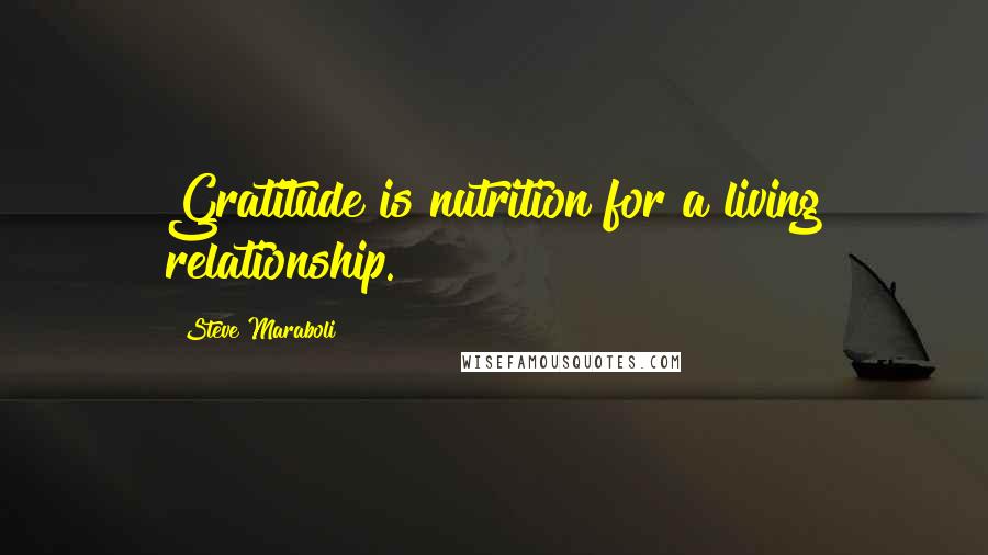 Steve Maraboli Quotes: Gratitude is nutrition for a living relationship.