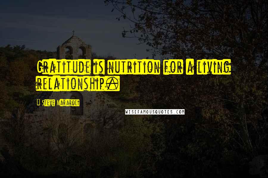 Steve Maraboli Quotes: Gratitude is nutrition for a living relationship.