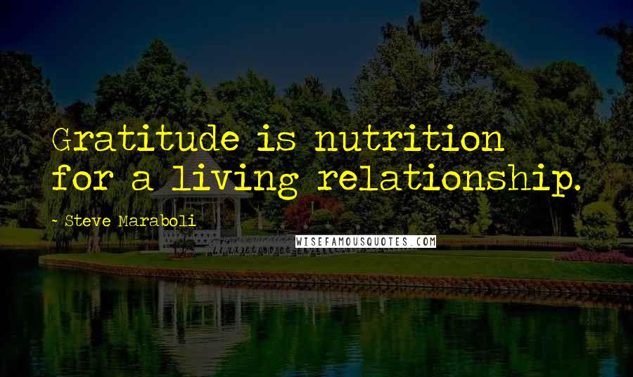 Steve Maraboli Quotes: Gratitude is nutrition for a living relationship.