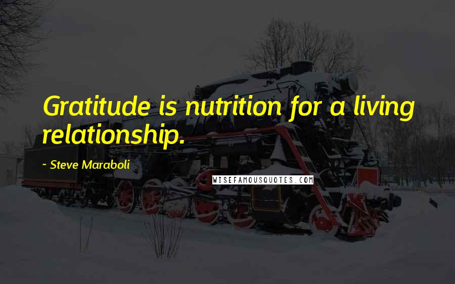 Steve Maraboli Quotes: Gratitude is nutrition for a living relationship.