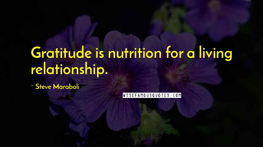 Steve Maraboli Quotes: Gratitude is nutrition for a living relationship.