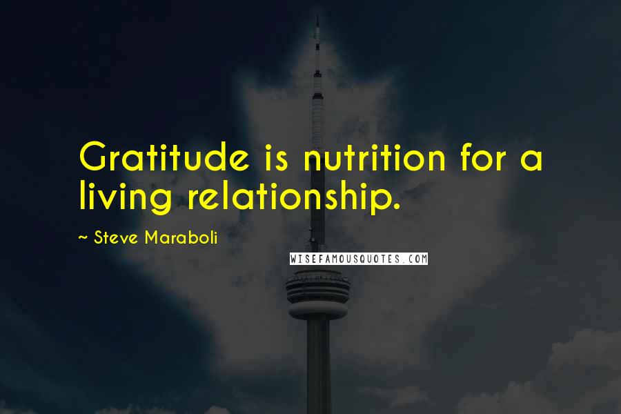 Steve Maraboli Quotes: Gratitude is nutrition for a living relationship.